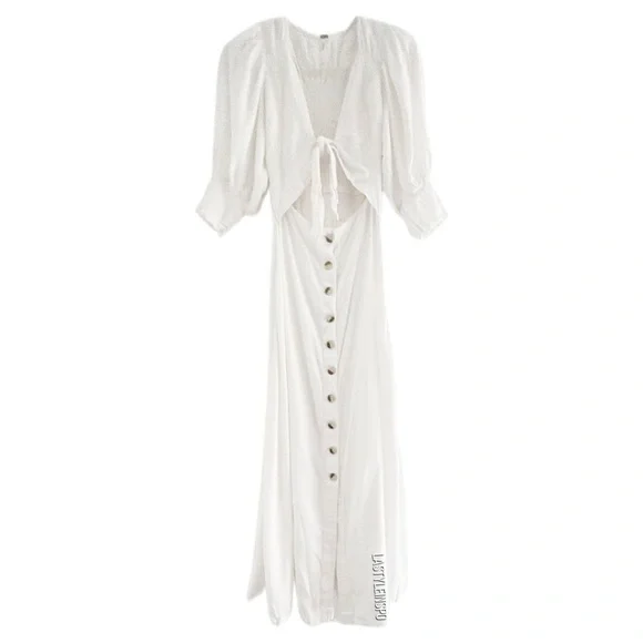 chinese dress ladies Free People Endless Summer After Dusk White Maxi (Small) – The Thrifty Hippy main image 1